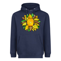Navy lemon sunflower Heavyweight Hoodie - Zillion Design Studio
