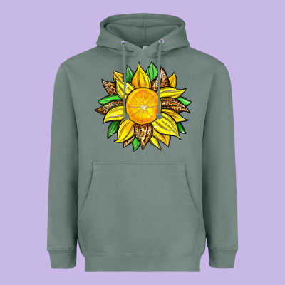 Lemon Sunflower Heavyweight Hoodie Designed By Zillion Design Studio