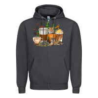 Smoke coffee cups tiger with coffee beans Zipper Hoodie - texasbilliewilder