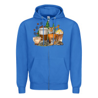 True Royal coffee cups tiger with coffee beans Zipper Hoodie - texasbilliewilder