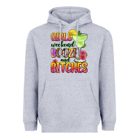 Heather Grey girls weekend booze and bitches Heavyweight Hoodie - Zillion Design Studio