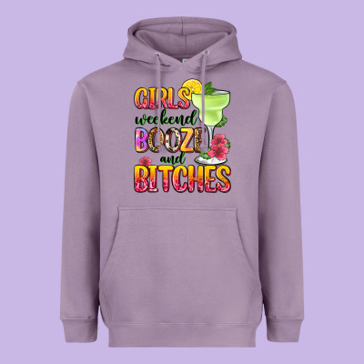 Girls Weekend Booze And Bitches Heavyweight Hoodie Designed By Zillion Design Studio