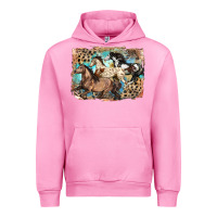 Fuchsia Pink 3 western horses running free Urban Hoodie - LillyAllenDesigns