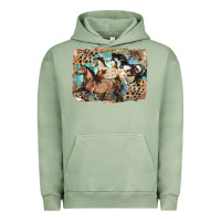 Pigment Oil Green 3 western horses running free Urban Hoodie - LillyAllenDesigns