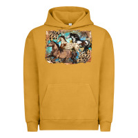 Pigment Peanut Butter 3 western horses running free Urban Hoodie - LillyAllenDesigns