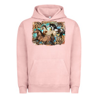 Pigment Salmon 3 western horses running free Urban Hoodie - LillyAllenDesigns