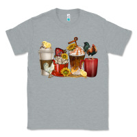 Heather Grey coffee cups rooster Classic Tee - texasbilliewilder