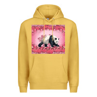 Antique Gold Panda With Sakura Blooms Premium Hoodie - LillyAllenDesigns