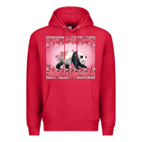 Cardinal Panda With Sakura Blooms Premium Hoodie - LillyAllenDesigns