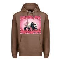 Chestnut Panda With Sakura Blooms Premium Hoodie - LillyAllenDesigns