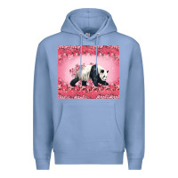 Colony Blue Panda With Sakura Blooms Premium Hoodie - LillyAllenDesigns