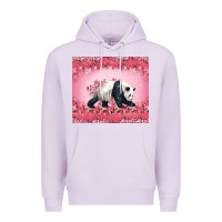 Lilac Panda With Sakura Blooms Premium Hoodie - LillyAllenDesigns