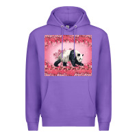 Purple Panda With Sakura Blooms Premium Hoodie - LillyAllenDesigns