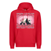 Red Panda With Sakura Blooms Premium Hoodie - LillyAllenDesigns