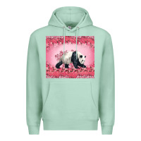 Seafoam Panda With Sakura Blooms Premium Hoodie - LillyAllenDesigns