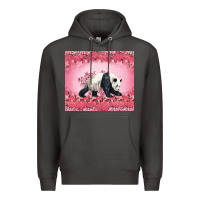 Smoke Panda With Sakura Blooms Premium Hoodie - LillyAllenDesigns