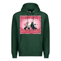 Sports Green Panda With Sakura Blooms Premium Hoodie - LillyAllenDesigns