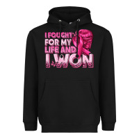 Black I Fought For My Life and I Won Breast Cancer Heavyweight Hoodie - texasbilliewilder