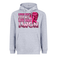 Heather Grey I Fought For My Life and I Won Breast Cancer Heavyweight Hoodie - texasbilliewilder