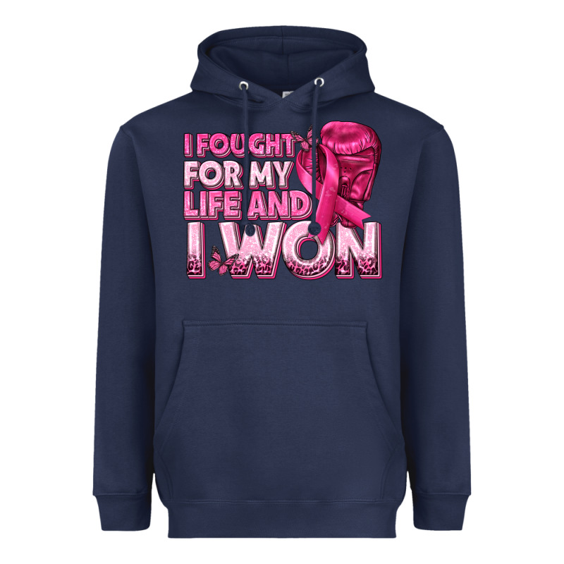 I Fought For My Life And I Won Breast Cancer Heavyweight Hoodie by texasbilliewilder | Teevron