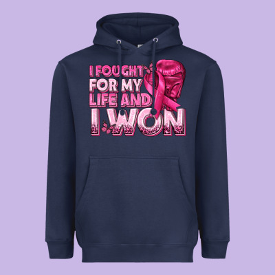 I Fought For My Life And I Won Breast Cancer Heavyweight Hoodie Designed By Texasbilliewilder