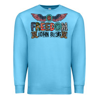 Ocean Blue freedom john Premium Sweatshirt - CowhideDigitalArt