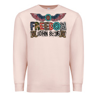 Pale Pink freedom john Premium Sweatshirt - CowhideDigitalArt