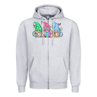 Heather Grey easter gnomes Zipper Hoodie - Zillion Design Studio