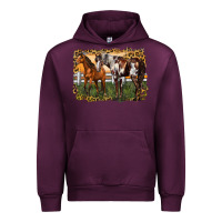 Mauve Wine 2 horses at the ranch Urban Hoodie - LillyAllenDesigns