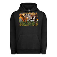 Pigment Black 2 horses at the ranch Urban Hoodie - LillyAllenDesigns