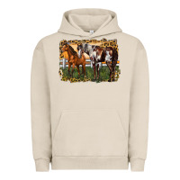 Pigment French Oak 2 horses at the ranch Urban Hoodie - LillyAllenDesigns