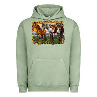 Pigment Oil Green 2 horses at the ranch Urban Hoodie - LillyAllenDesigns