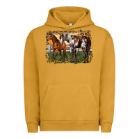 Pigment Peanut Butter 2 horses at the ranch Urban Hoodie - LillyAllenDesigns