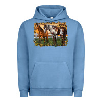 Pigment Pebble Blue 2 horses at the ranch Urban Hoodie - LillyAllenDesigns