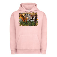Pigment Salmon 2 horses at the ranch Urban Hoodie - LillyAllenDesigns
