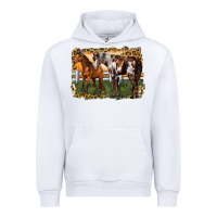 White 2 horses at the ranch Urban Hoodie - LillyAllenDesigns