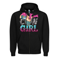 Black cow girl Zipper Hoodie - texasbilliewilder