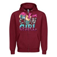 Burgundy cow girl Zipper Hoodie - texasbilliewilder