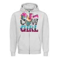Dove Grey cow girl Zipper Hoodie - texasbilliewilder