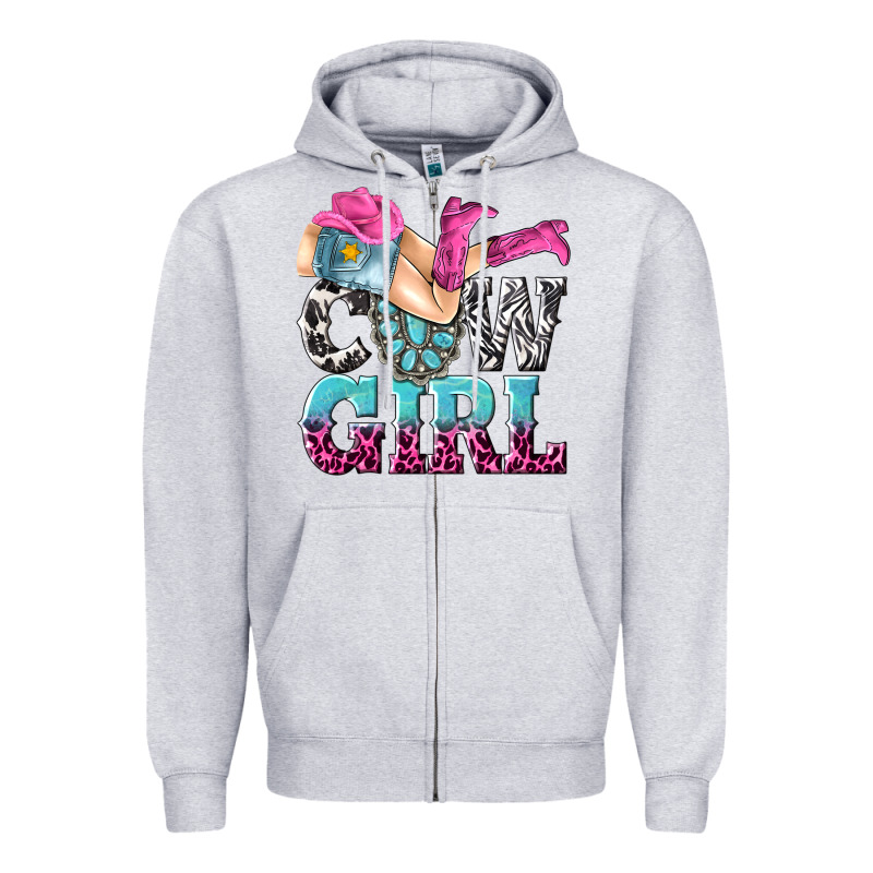 Cow Girl Zipper Hoodie by texasbilliewilder | Teevron