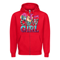 Red cow girl Zipper Hoodie - texasbilliewilder