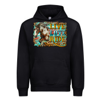 Black live love ride horse Urban Hoodie - LillyAllenDesigns