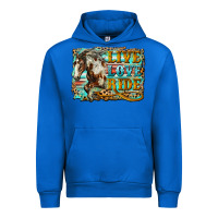 Cobalt live love ride horse Urban Hoodie - LillyAllenDesigns