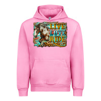 Fuchsia Pink live love ride horse Urban Hoodie - LillyAllenDesigns