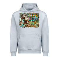 Heather Grey live love ride horse Urban Hoodie - LillyAllenDesigns