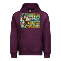Mauve Wine live love ride horse Urban Hoodie - LillyAllenDesigns