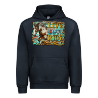 Navy live love ride horse Urban Hoodie - LillyAllenDesigns