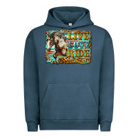 Pigment Midnight Navy live love ride horse Urban Hoodie - LillyAllenDesigns