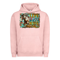 Pigment Salmon live love ride horse Urban Hoodie - LillyAllenDesigns