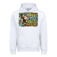 White live love ride horse Urban Hoodie - LillyAllenDesigns